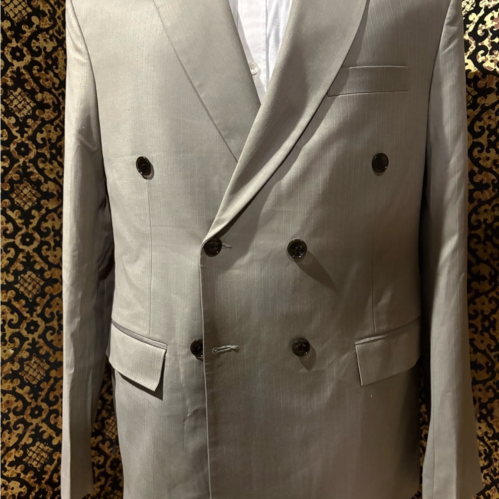 Men's Double-Breasted Gray Blazer